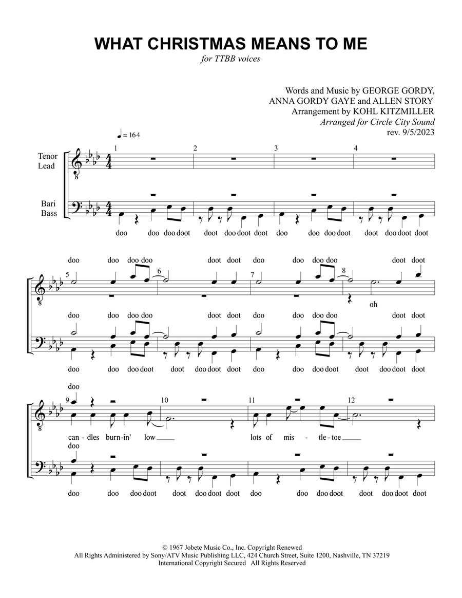 What Christmas Means To Me TTBB scores gallery preview page 2