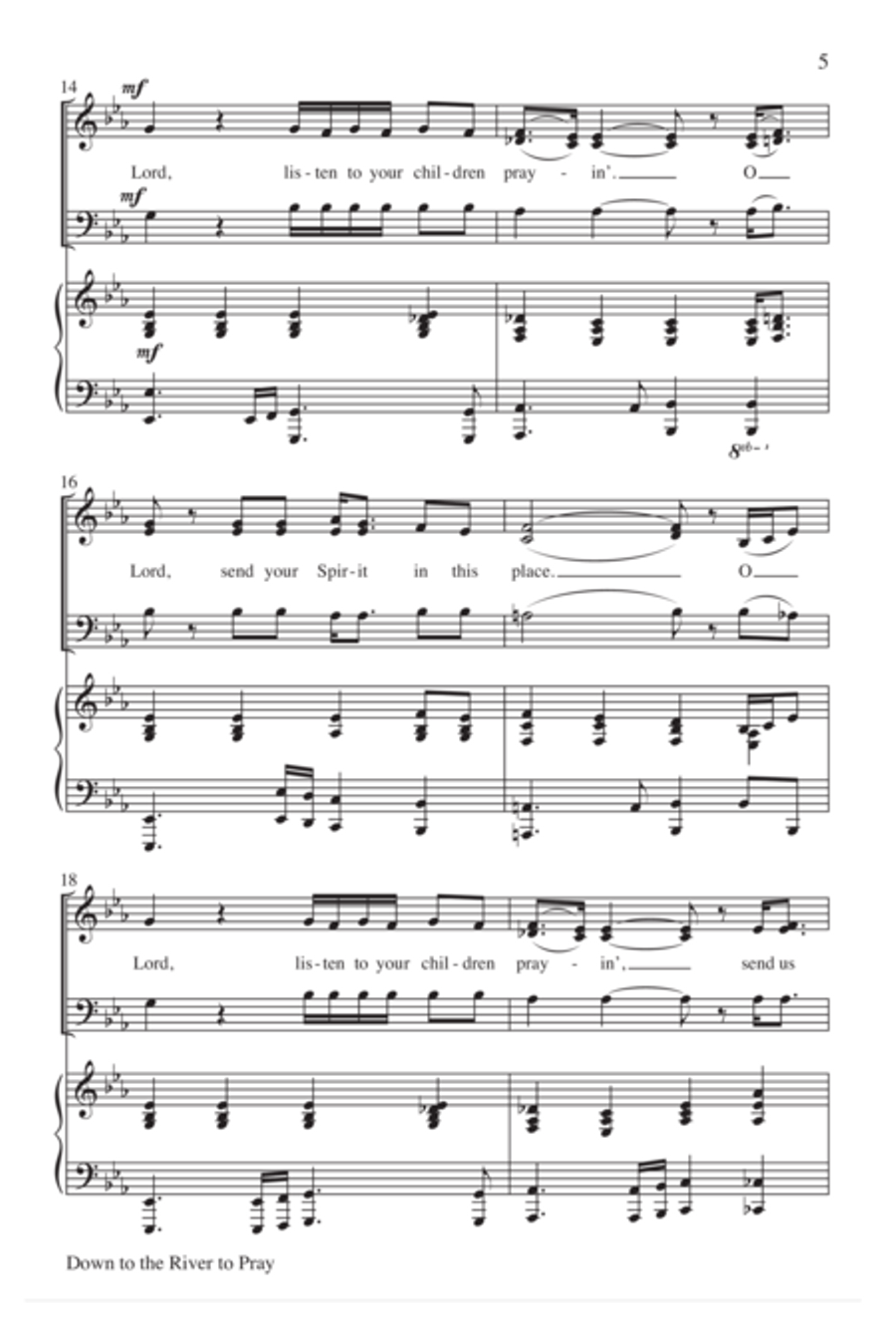 Down to the River to Pray with Lord Listen to Your Children-SAB 3-Part scores gallery preview page 4