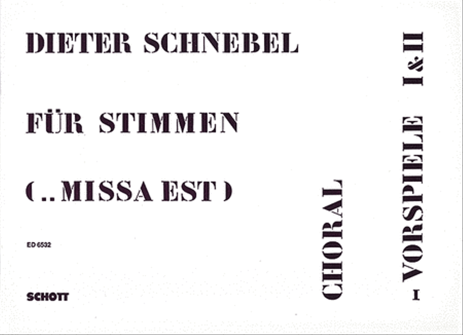 Fuer Stimmen Choral Vorspiel