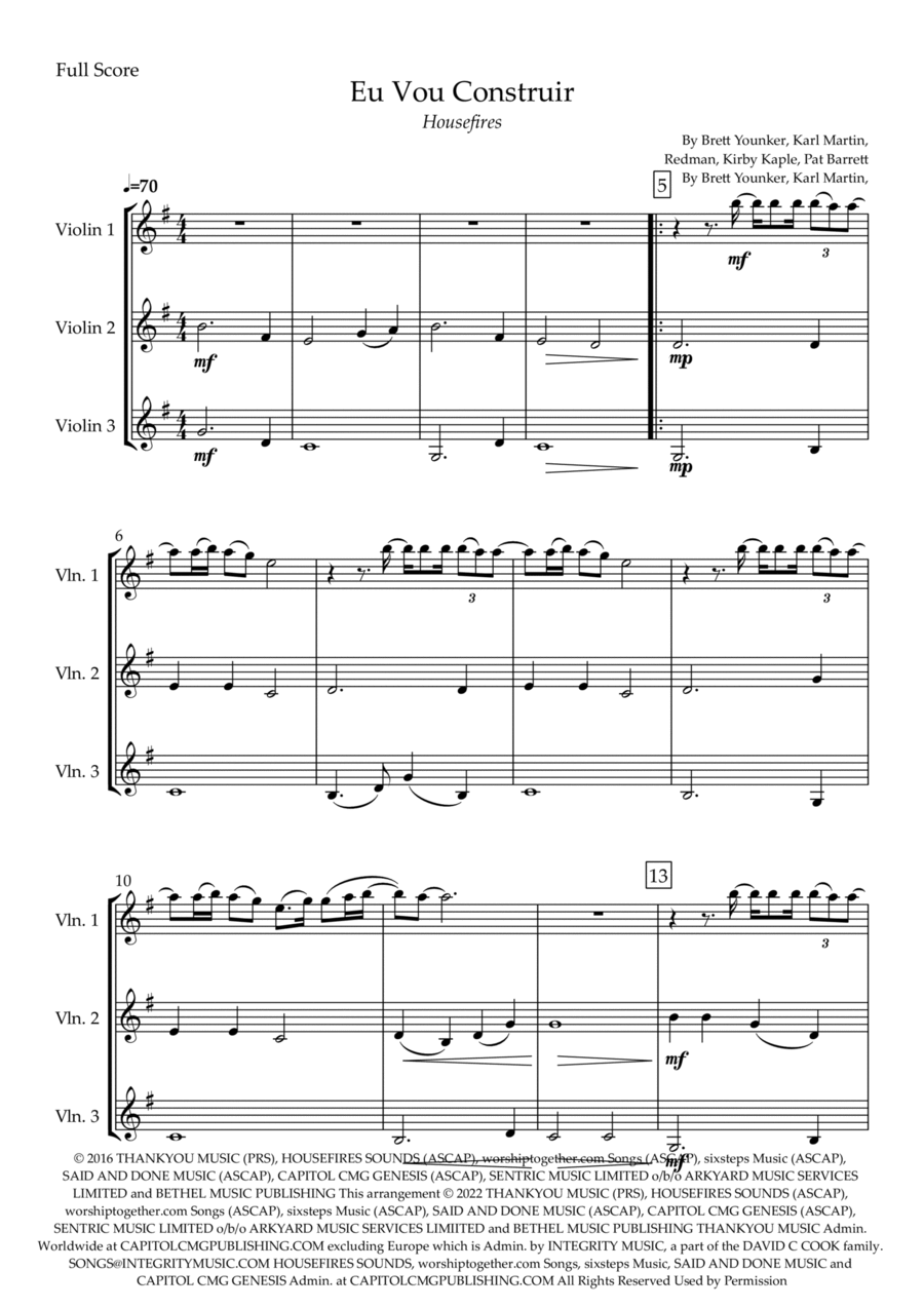 Build My Life String Trio scores gallery preview page 1