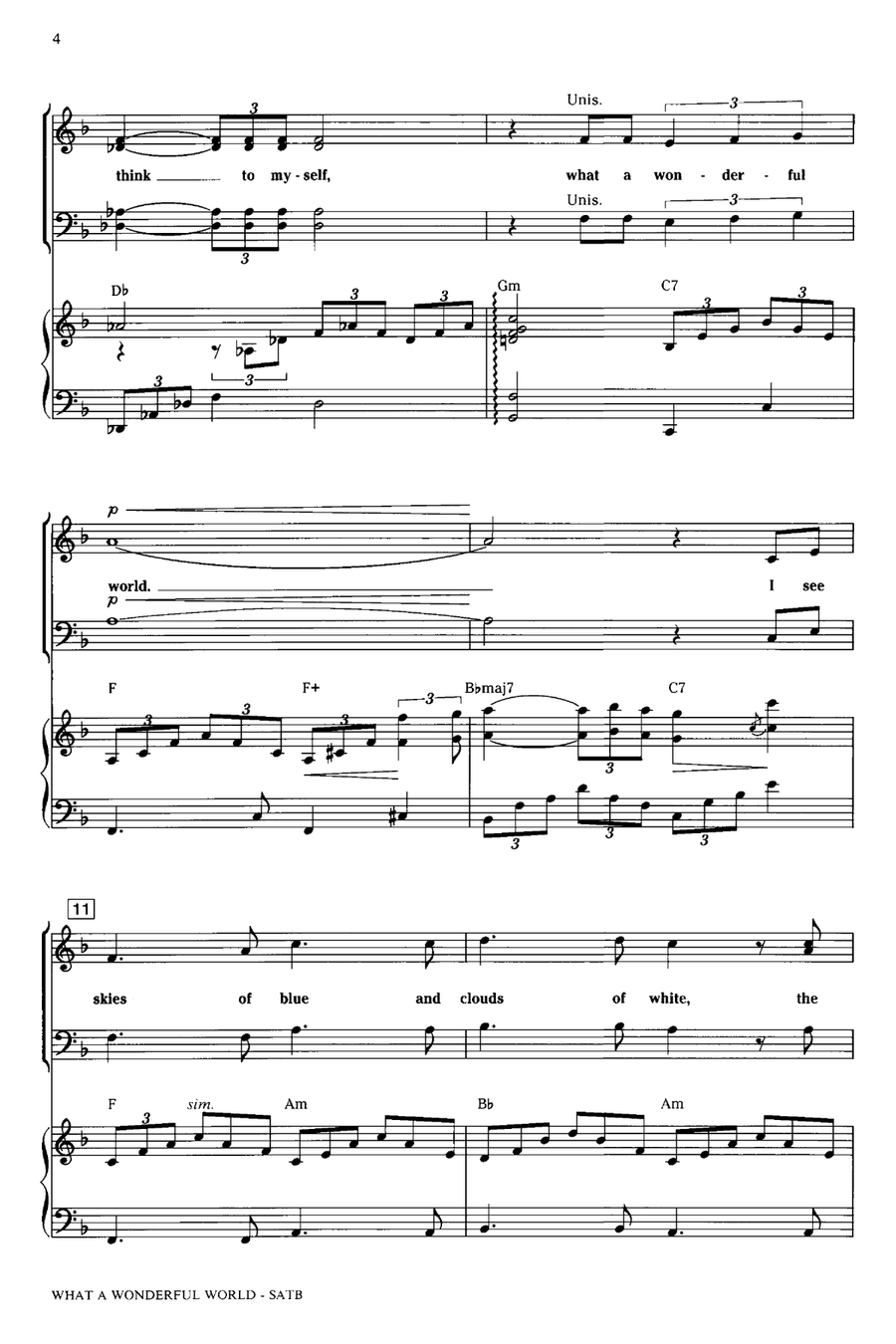 What A Wonderful World 4-Part scores gallery preview page 2