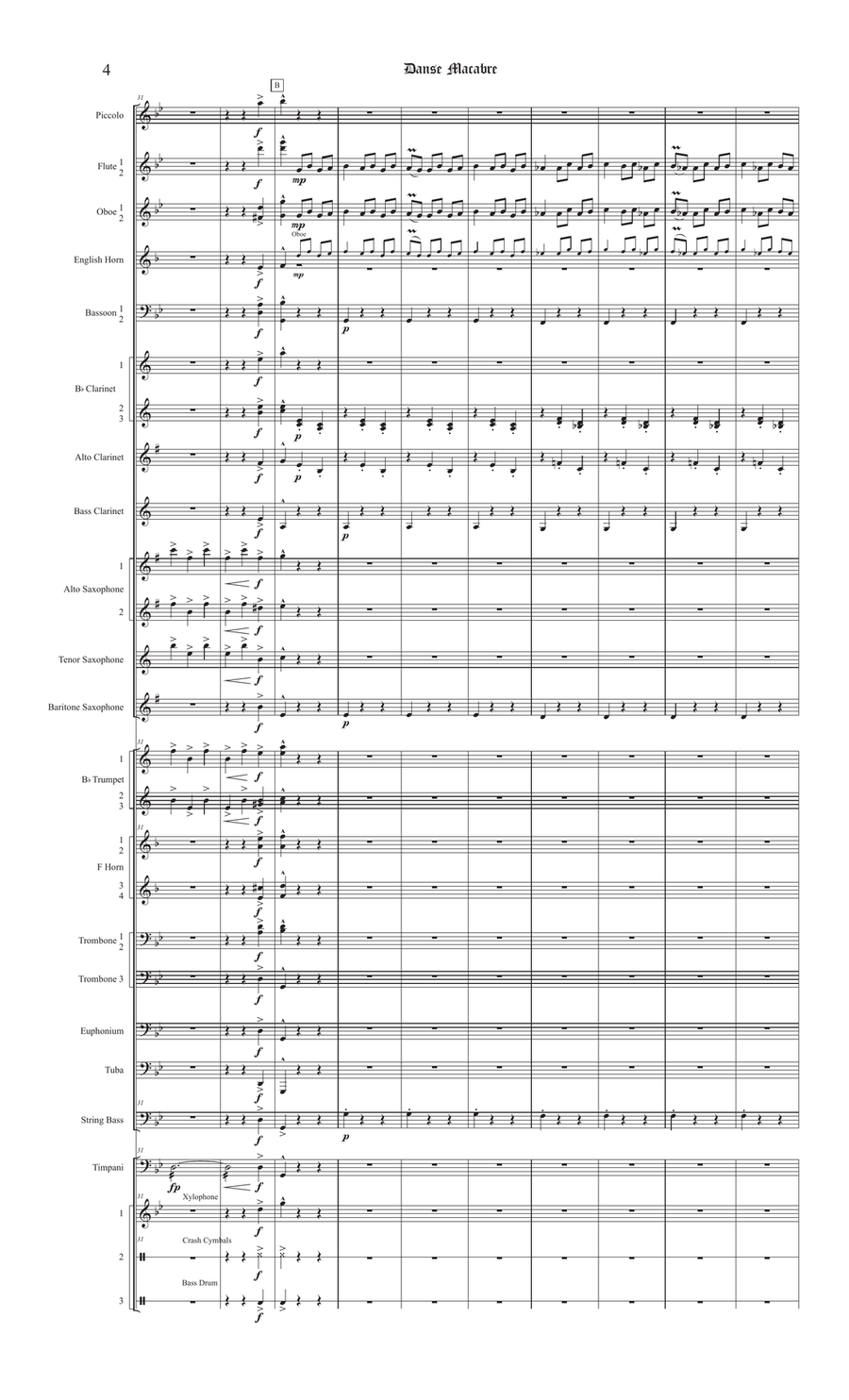 Danse Macabre (Wind Orchestra/Concert Band) Concert Band scores gallery preview page 4
