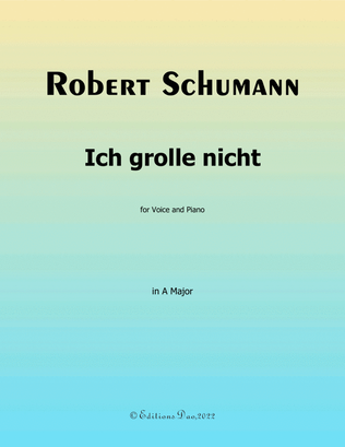 Book cover for Ich grolle nicht, by Schumann, in A Major