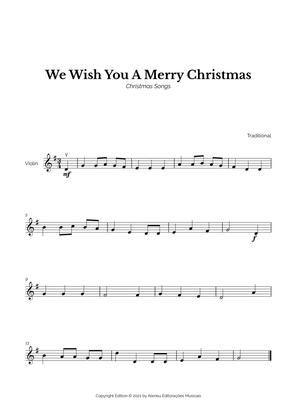 Book cover for We Wish You A Merry Christmas for Easy Violin Solo