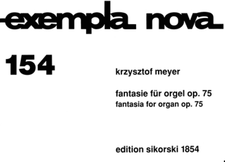 Fantasia For Organ Op. 75