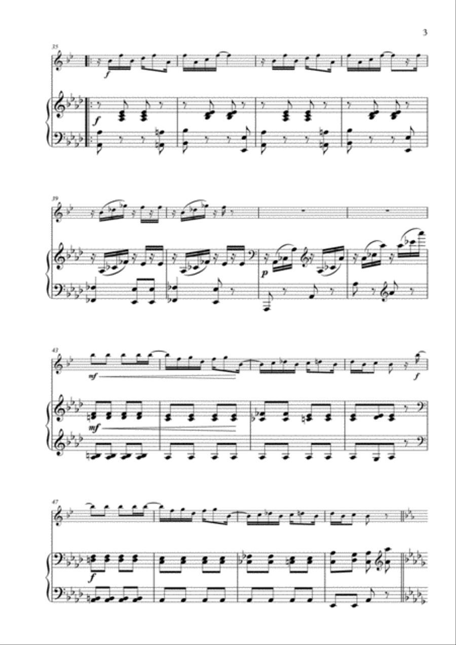 Maple Leaf Rag arranged for Soprano Saxophone and Piano Small Ensemble scores gallery preview page 3