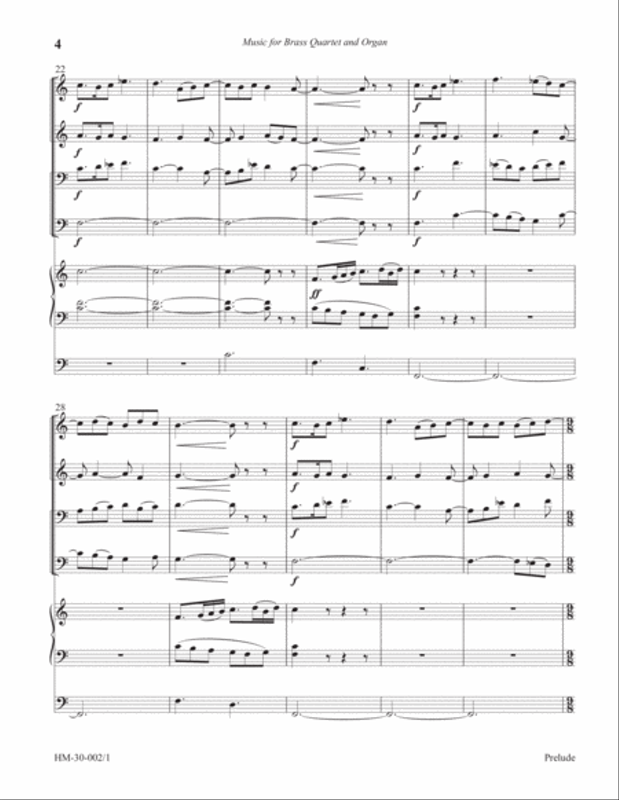 Prelude for Brass Quartet and Organ Small Ensemble scores gallery preview page 4