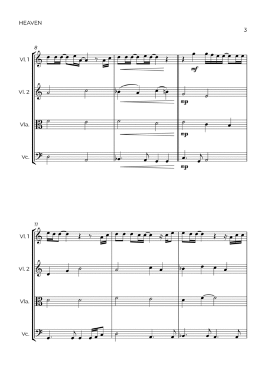 Heaven String Quartet scores gallery preview page 3