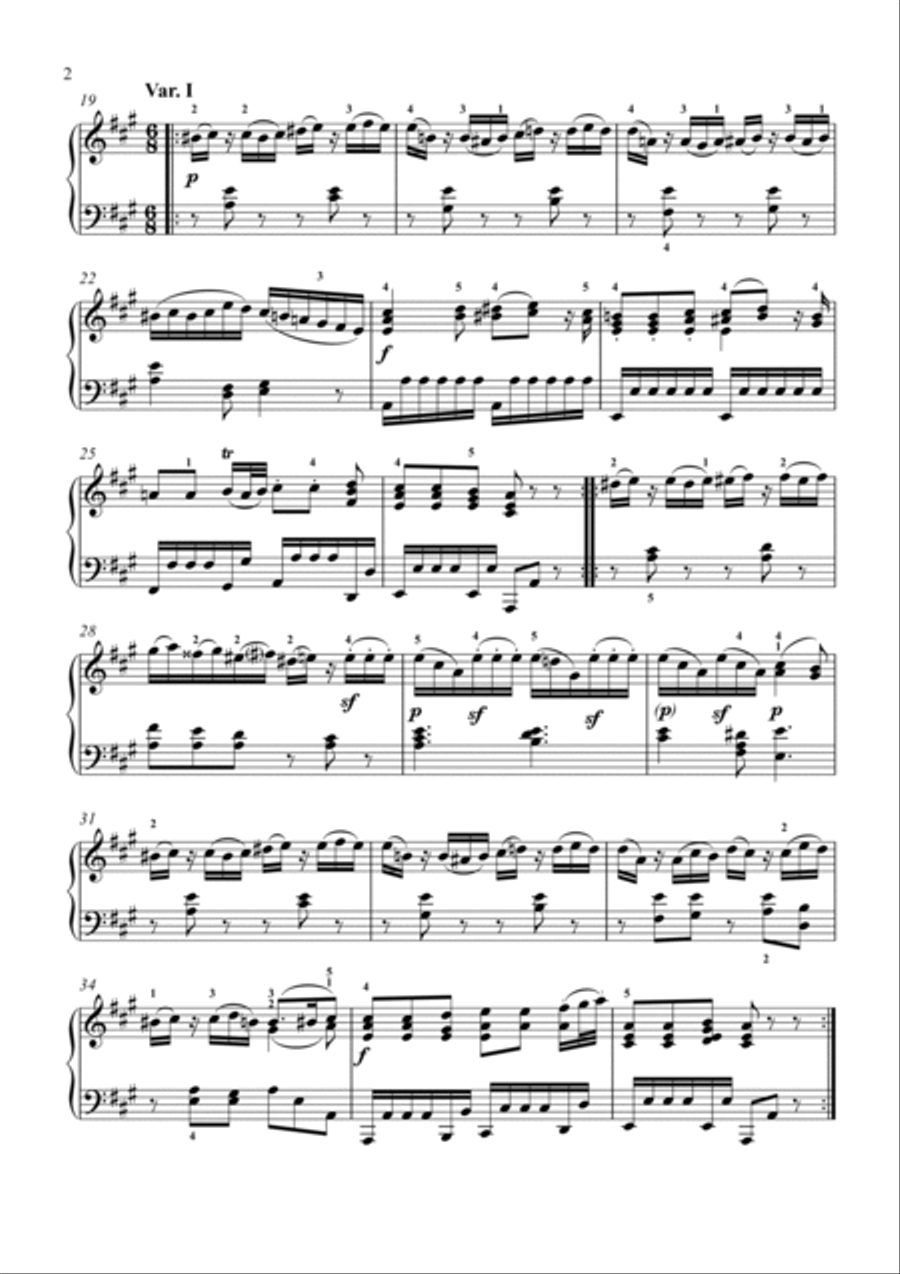 Mozart-Piano Sonata No.11 in A major, K.331 (Alla Turca) Piano Solo scores gallery preview page 3