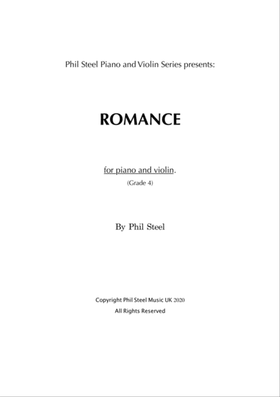 Romance - for piano and violin Violin Solo scores gallery preview page 1