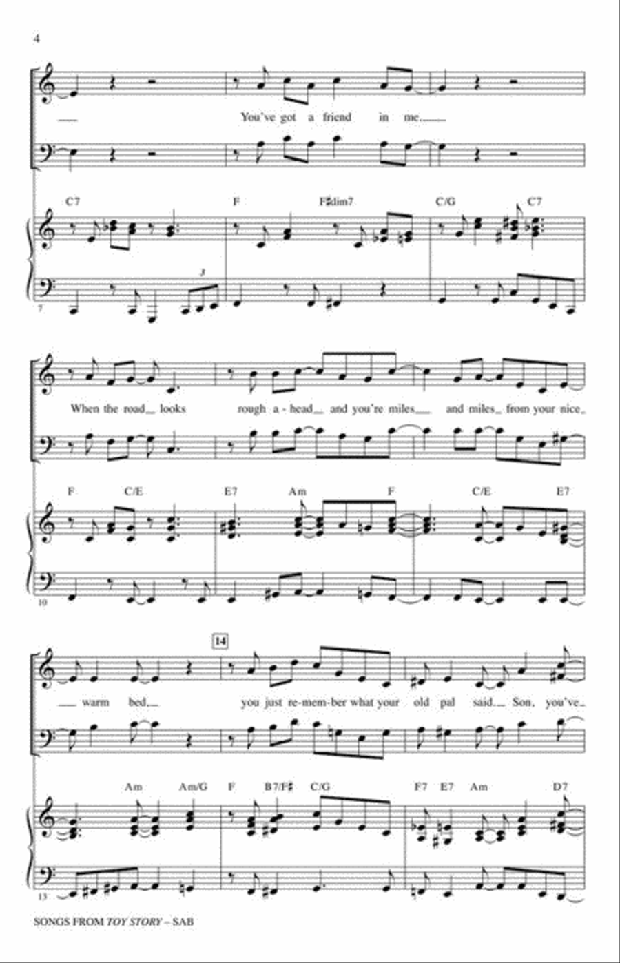 Songs from Toy Story (Choral Medley) image number null