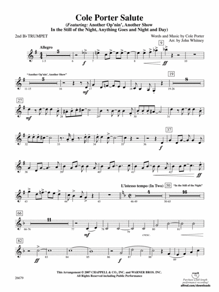 Cole Porter Salute: 2nd B-flat Trumpet