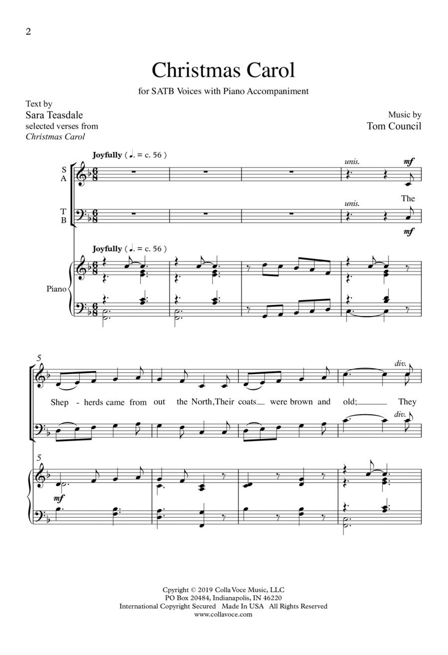 Christmas Carol 4-Part scores gallery preview page 1