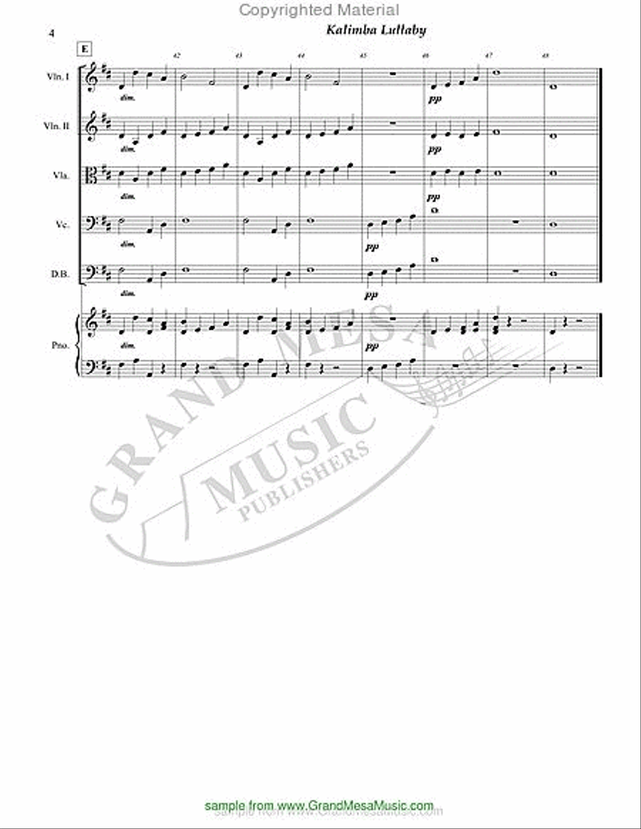 Kalimba Lullaby String Orchestra scores gallery preview page 5