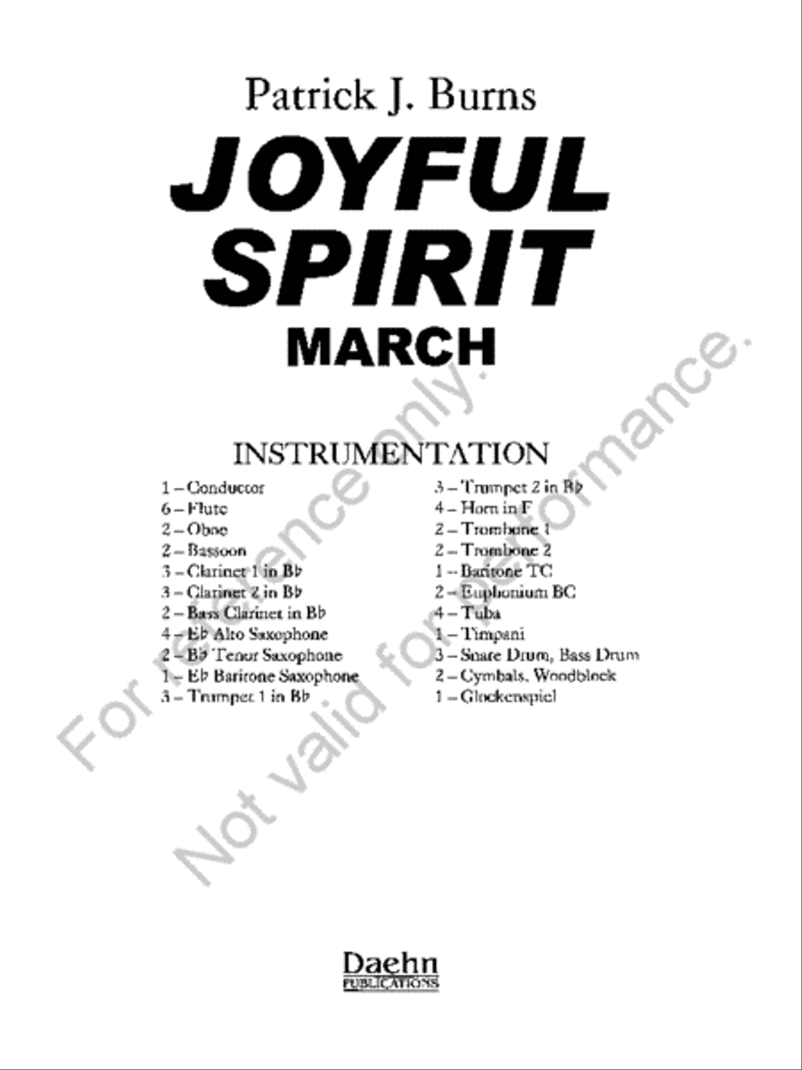 Joyful Spirit Joyful Spirit Concert Band scores gallery preview page 2