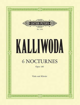 Book cover for 6 Nocturnes Op. 186 for Viola and Piano