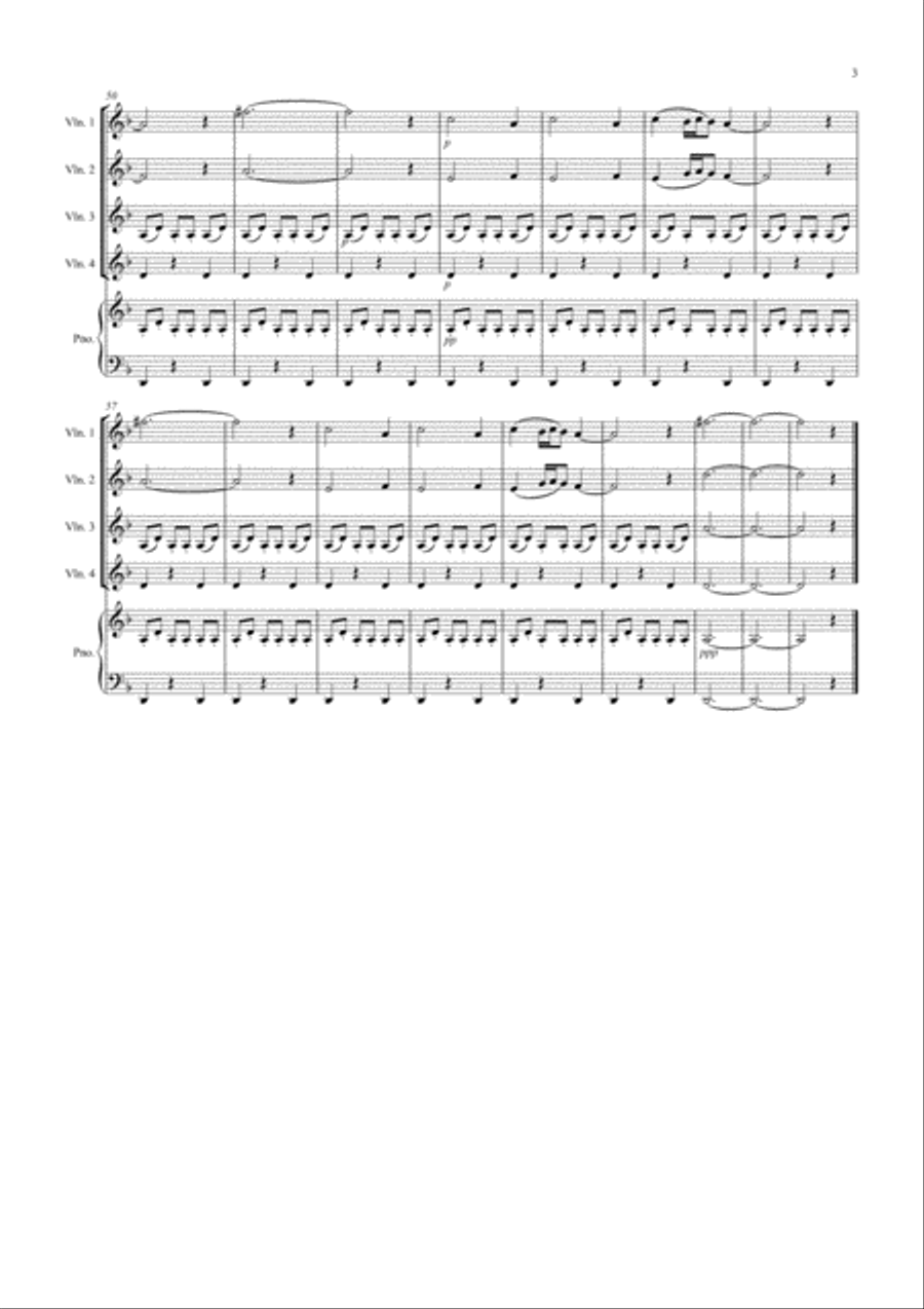 Arabian Dance (Fantasia from Nutcracker) for Violin Quartet Violin Solo scores gallery preview page 3