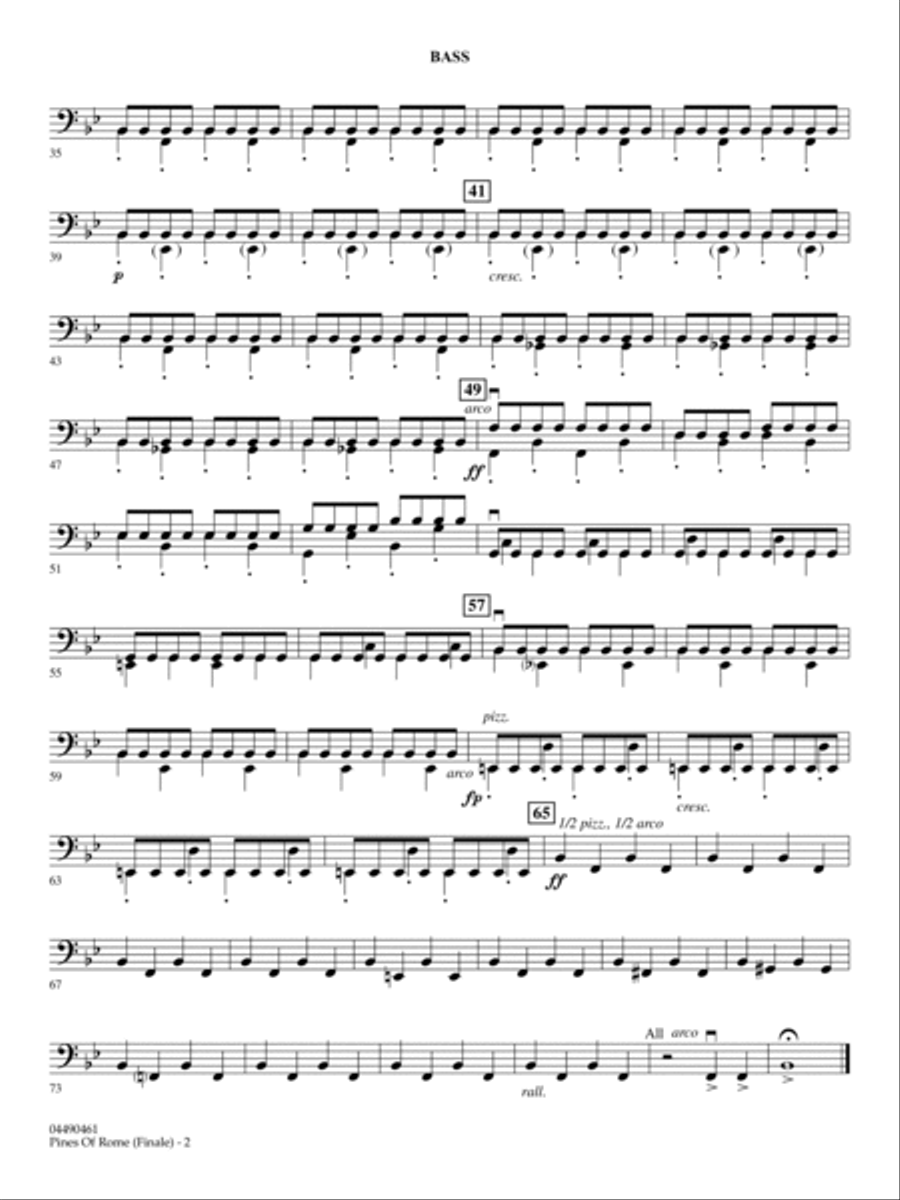 The Pines of Rome (Finale) (arr. Stephen Bulla) - String Bass Full Orchestra scores gallery preview page 2