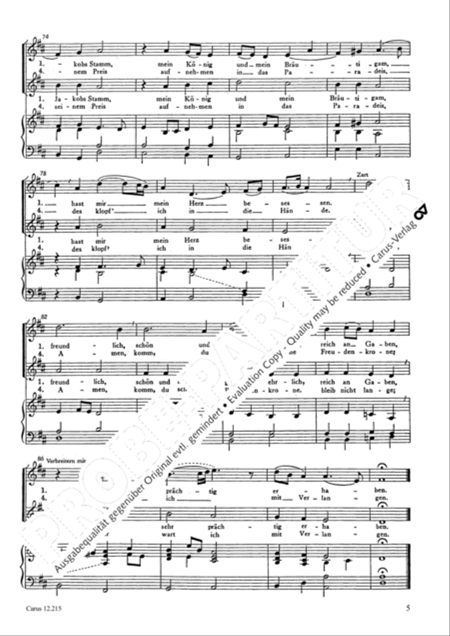 How brightly beams the morning star (Wie schon leuchtet der Morgenstern) Unison Choir scores gallery preview page 6