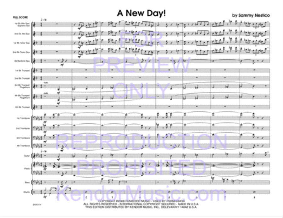 New Day!, A (Full Score) Jazz Ensemble scores gallery preview page 2