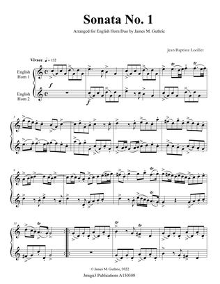 Loeillet: Sonata No 1 for English Horn Duo