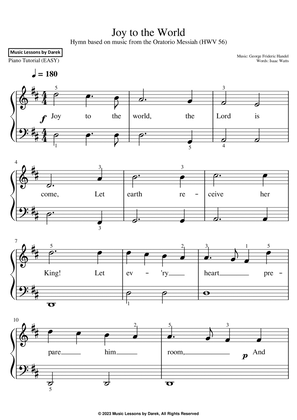 Joy to the World (EASY PIANO) Hymn based on music from the Oratorio Messiah (HWV 56)