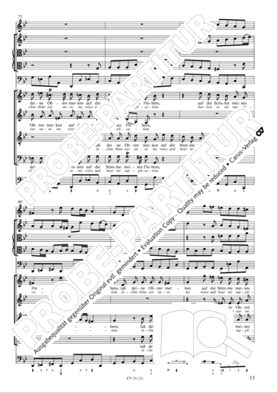 Form the deep, Lord, cried I, Lord, to Thee (Aus der Tiefe rufe ich, Herr, zu dir) 4-Part scores gallery preview page 14