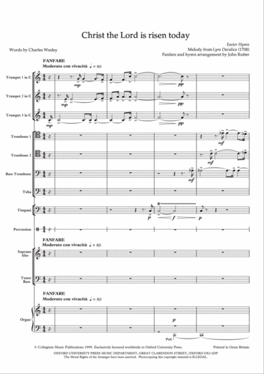 Christ the Lord is risen today 4-Part scores gallery preview page 3