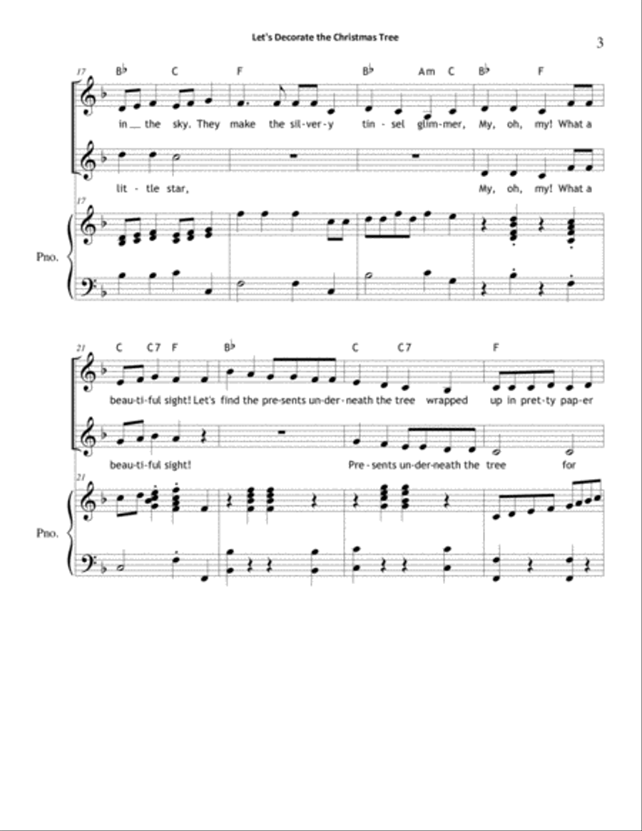 Let's Decorate the Christmas Tree 2-Part scores gallery preview page 3