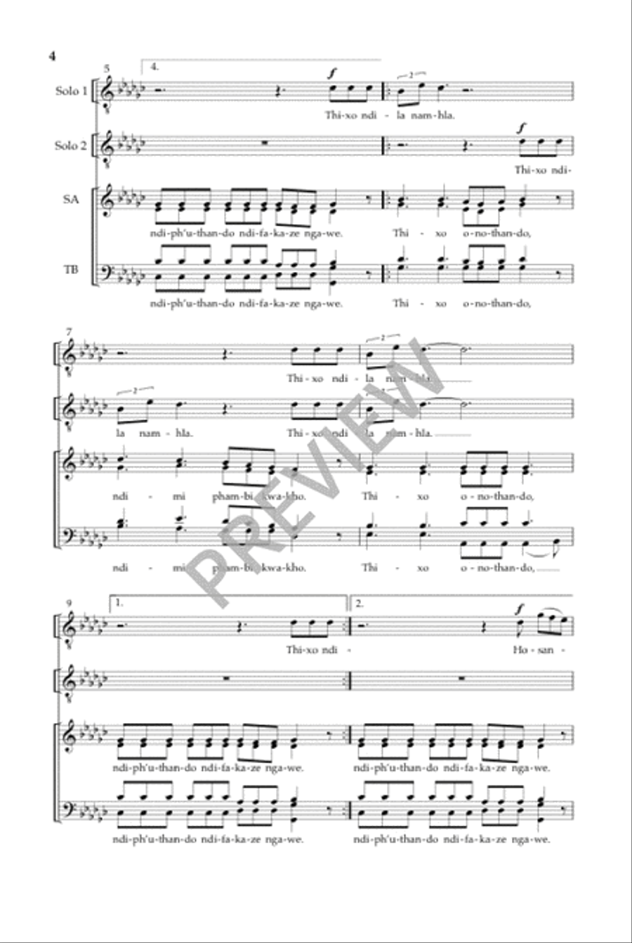 Thixo Onothando 4-Part scores gallery preview page 5