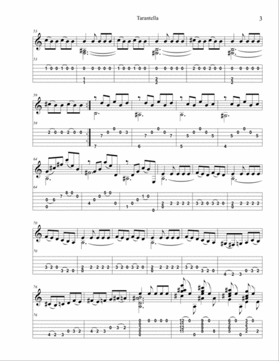 Tarantella Guitar Tablature scores gallery preview page 3