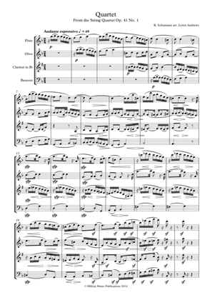 Schumann Quartet Op. 41 No. 1 arr. woodwind quartet