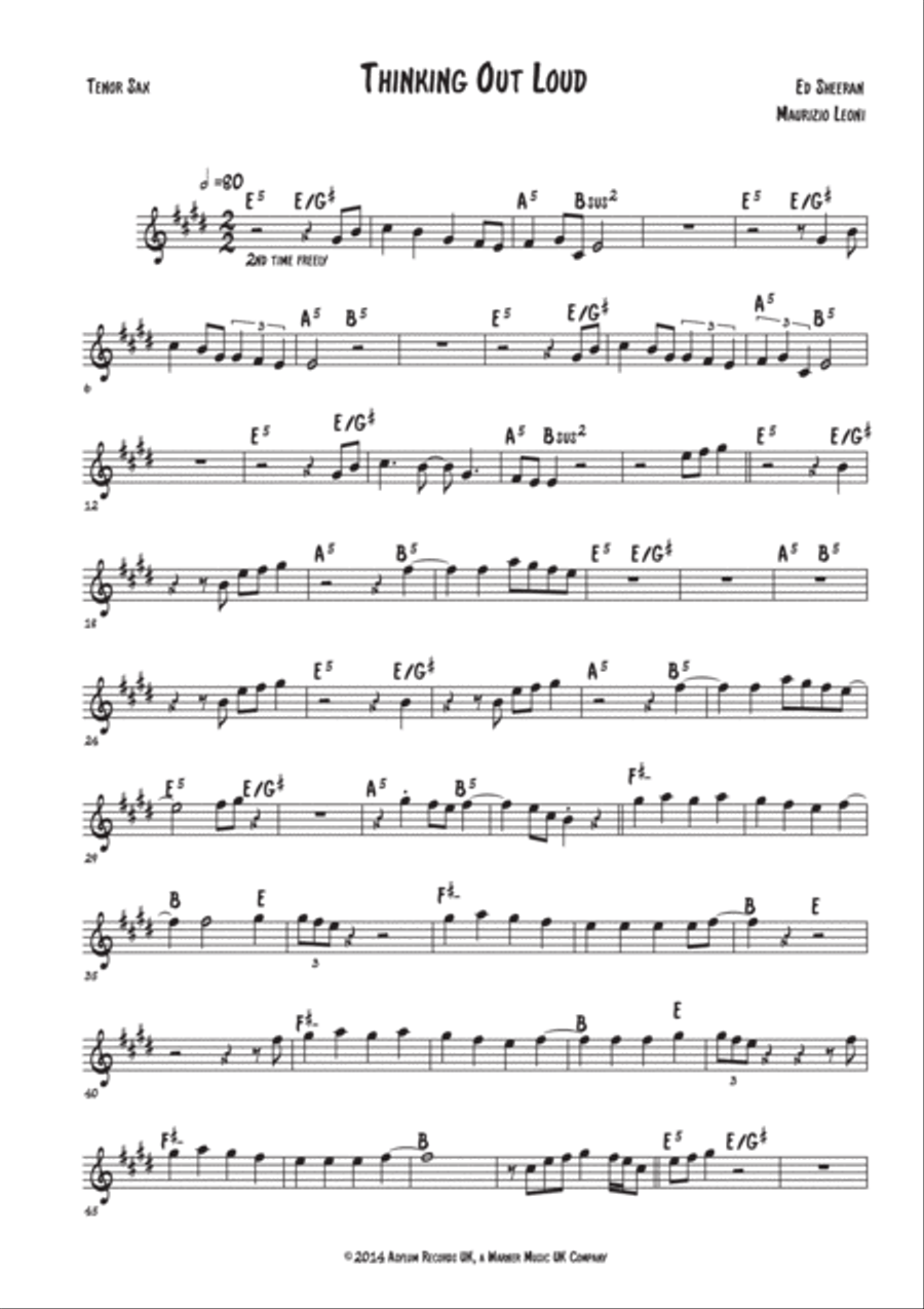 Thinking Out Loud Thinking Out Loud Woodwind Duet scores gallery preview page 1