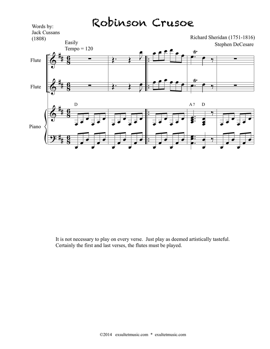 Robinson Crusoe (2-part children's choir) 2-Part scores gallery preview page 1