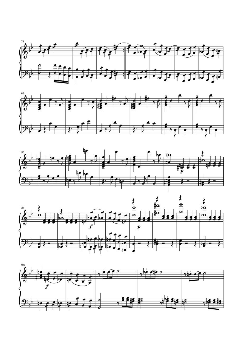 MOZART: Symphony No. 25 Piano Solo scores gallery preview page 4