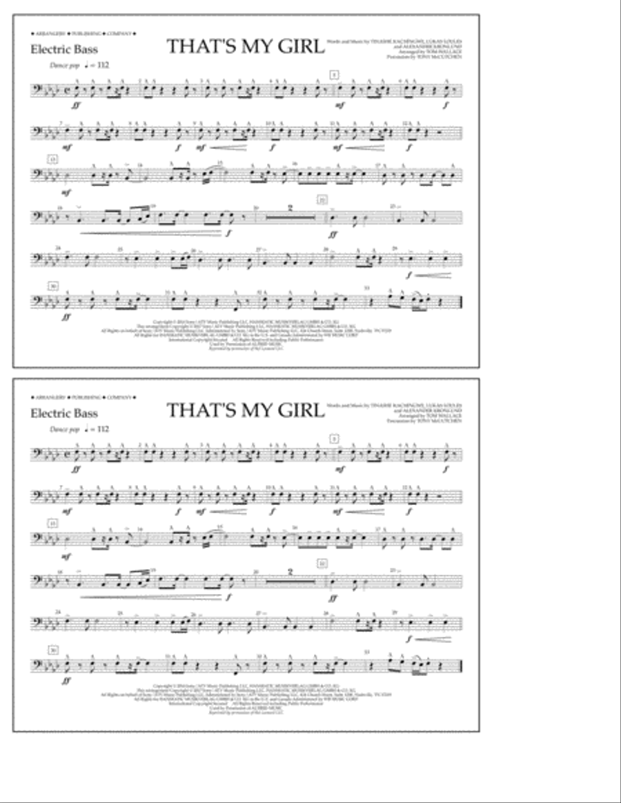 That's My Girl - Electric Bass Marching Band scores gallery preview page 1