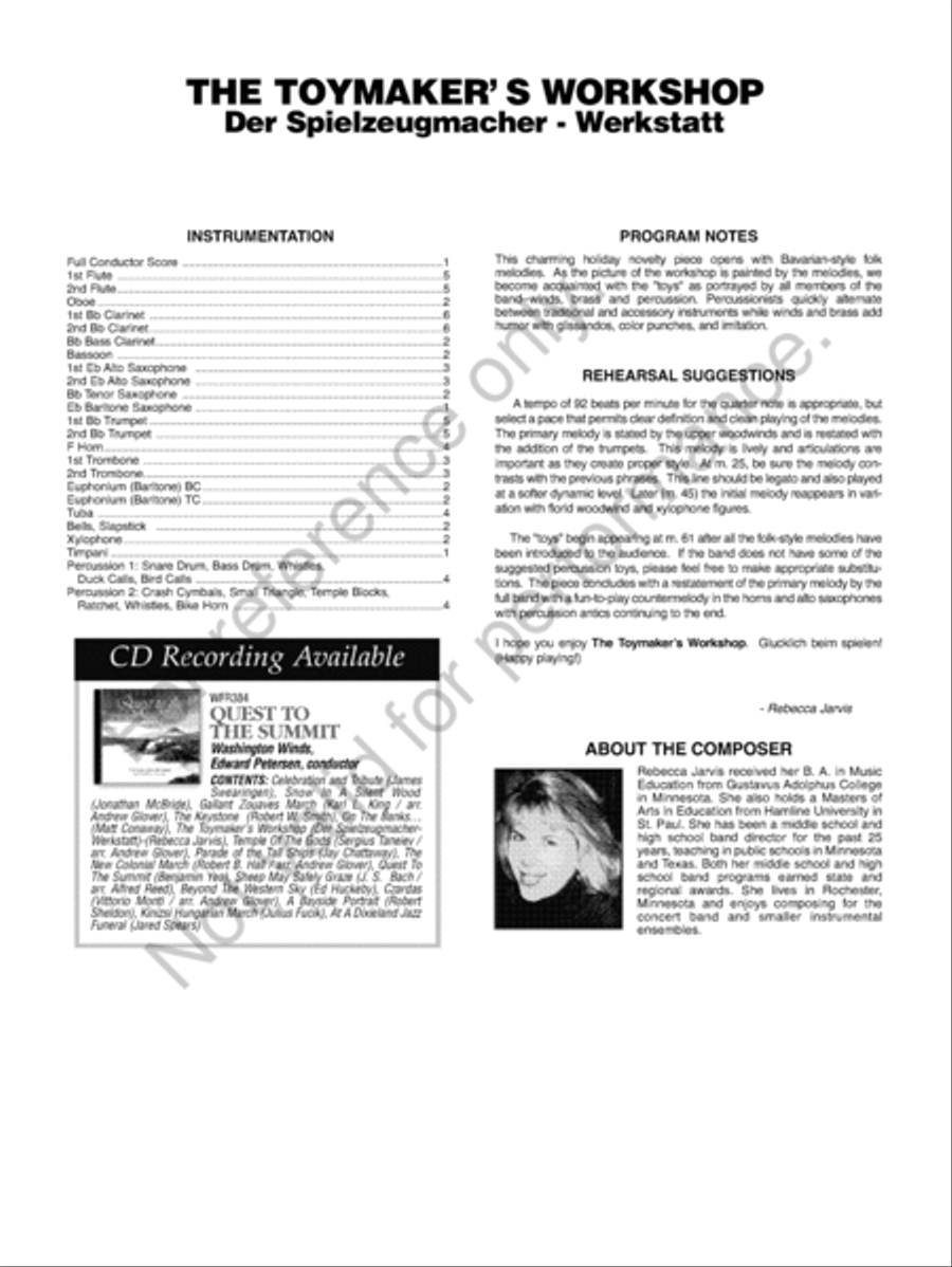 The Toymaker's Workshop Concert Band scores gallery preview page 3