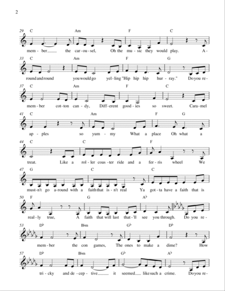 Carnival Of Faith Piano, Vocal, Guitar scores gallery preview page 2