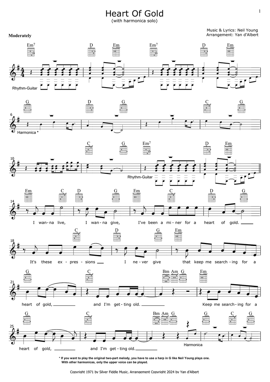 Heart Of Gold Acoustic Guitar scores gallery preview page 1