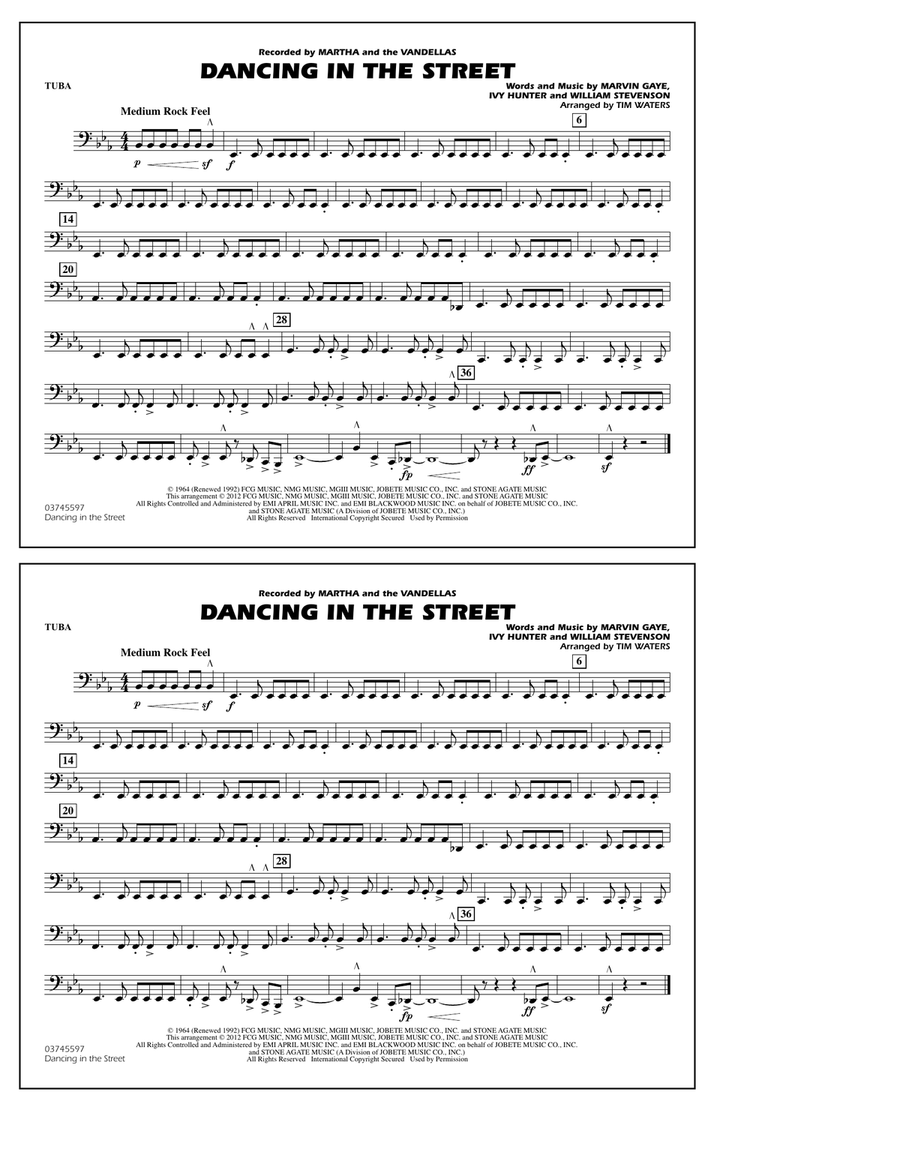 Dancing In The Street - Tuba Marching Band scores gallery preview page 1