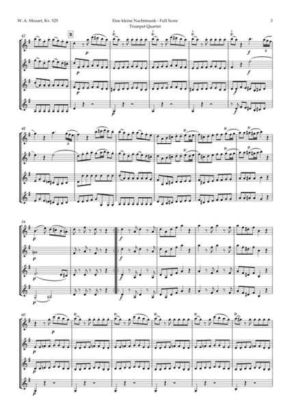 Eine kleine Nachtmusik by Mozart for Trumpet Quartet image number null