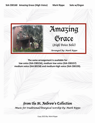 Book cover for Amazing Grace (High Voice Solo) StA C00160