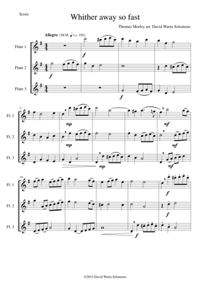 Whither away so fast for flute trio (3 C flutes)