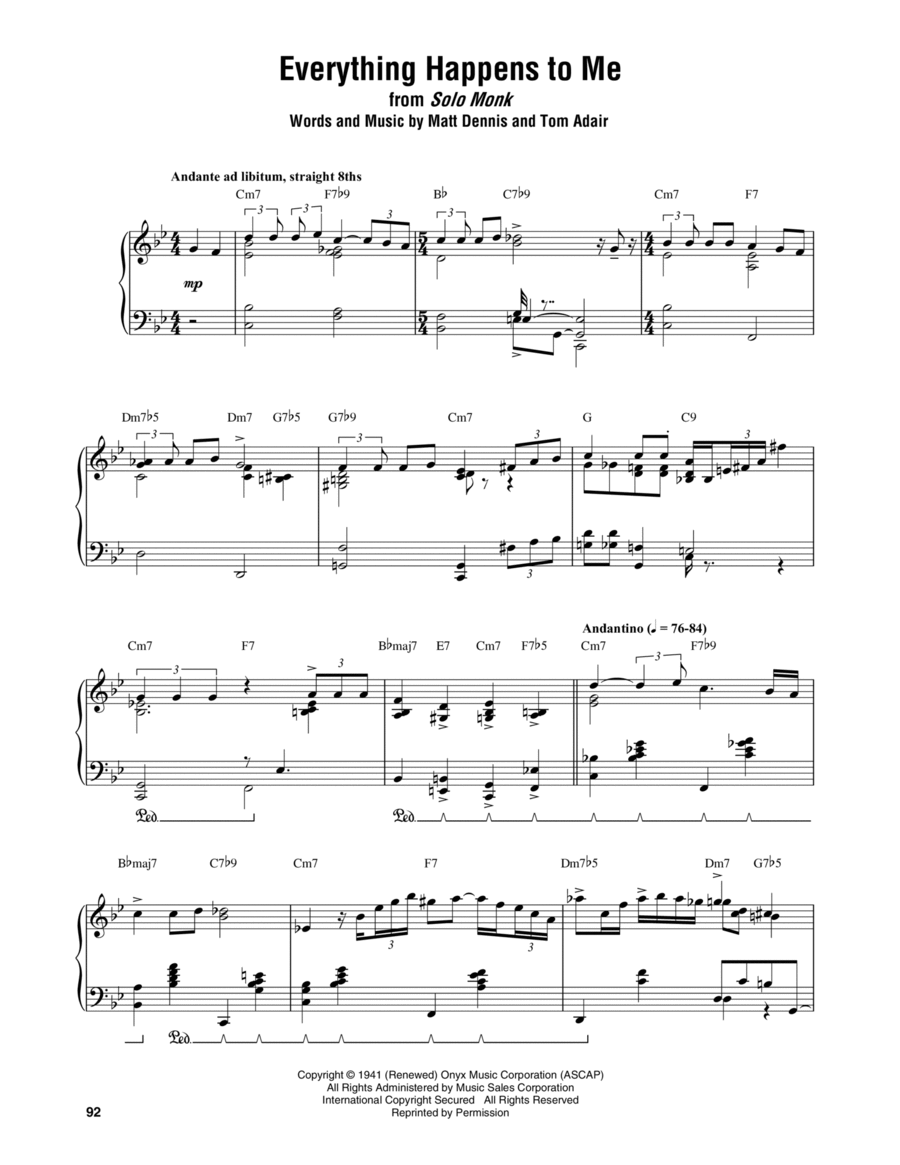 Everything Happens To Me Piano scores gallery preview page 1