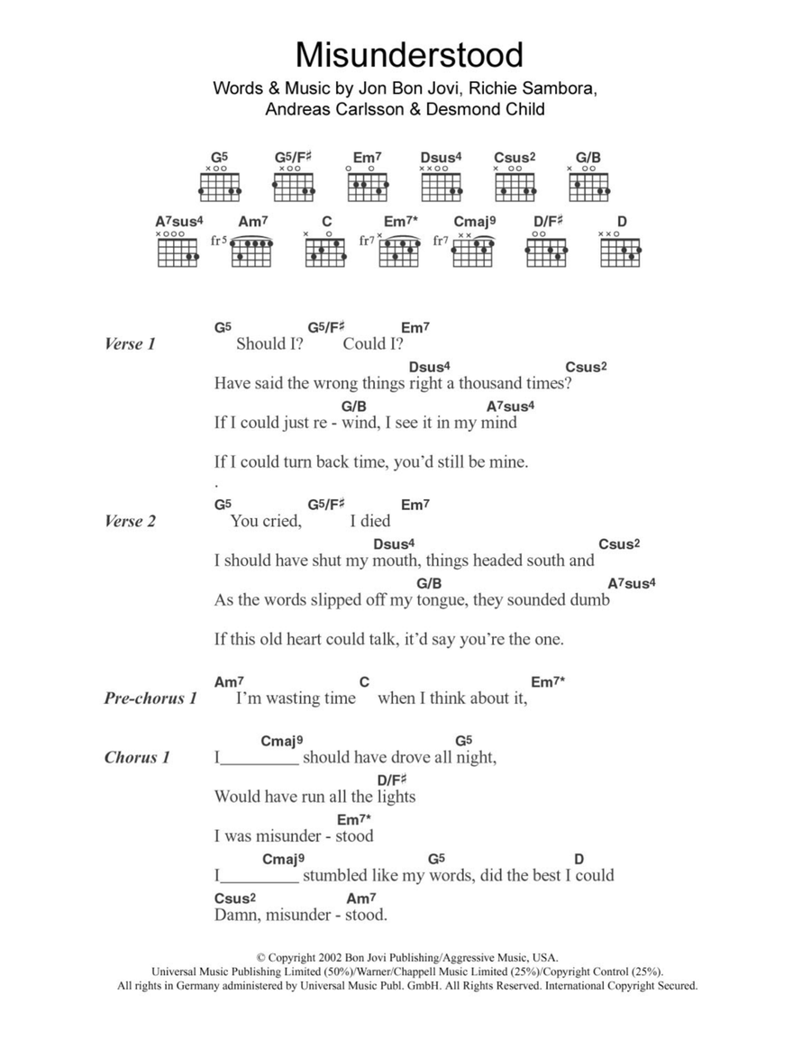 Misunderstood Acoustic Guitar scores gallery preview page 1