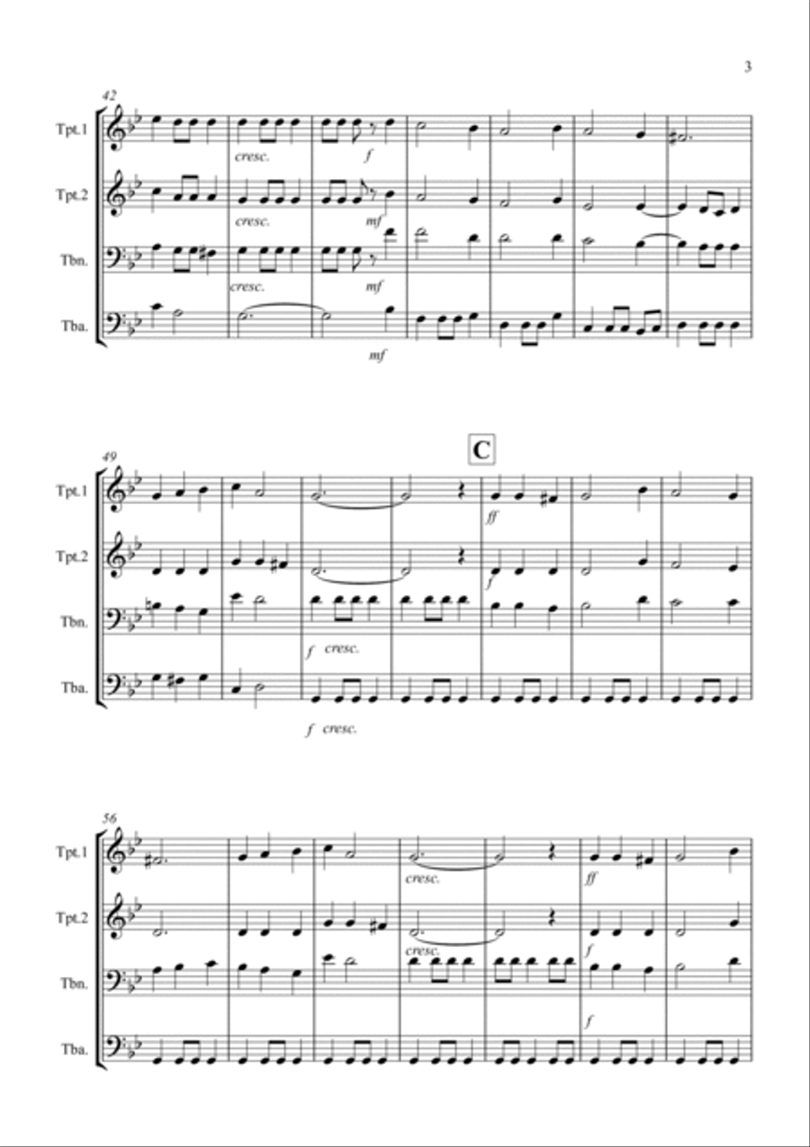 Coventry Carol for Brass Quartet Brass Quartet scores gallery preview page 3