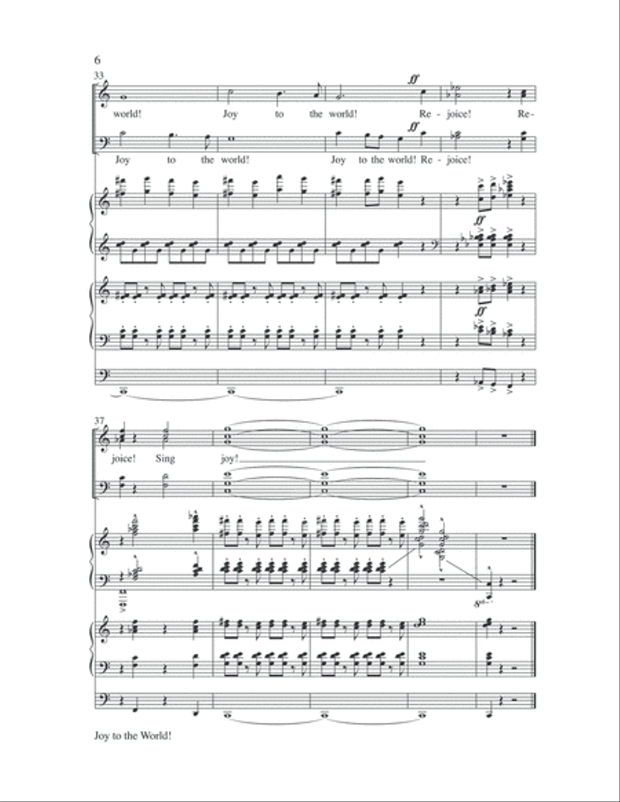 Joy to the World (A Christmas Introit) 4-Part scores gallery preview page 6