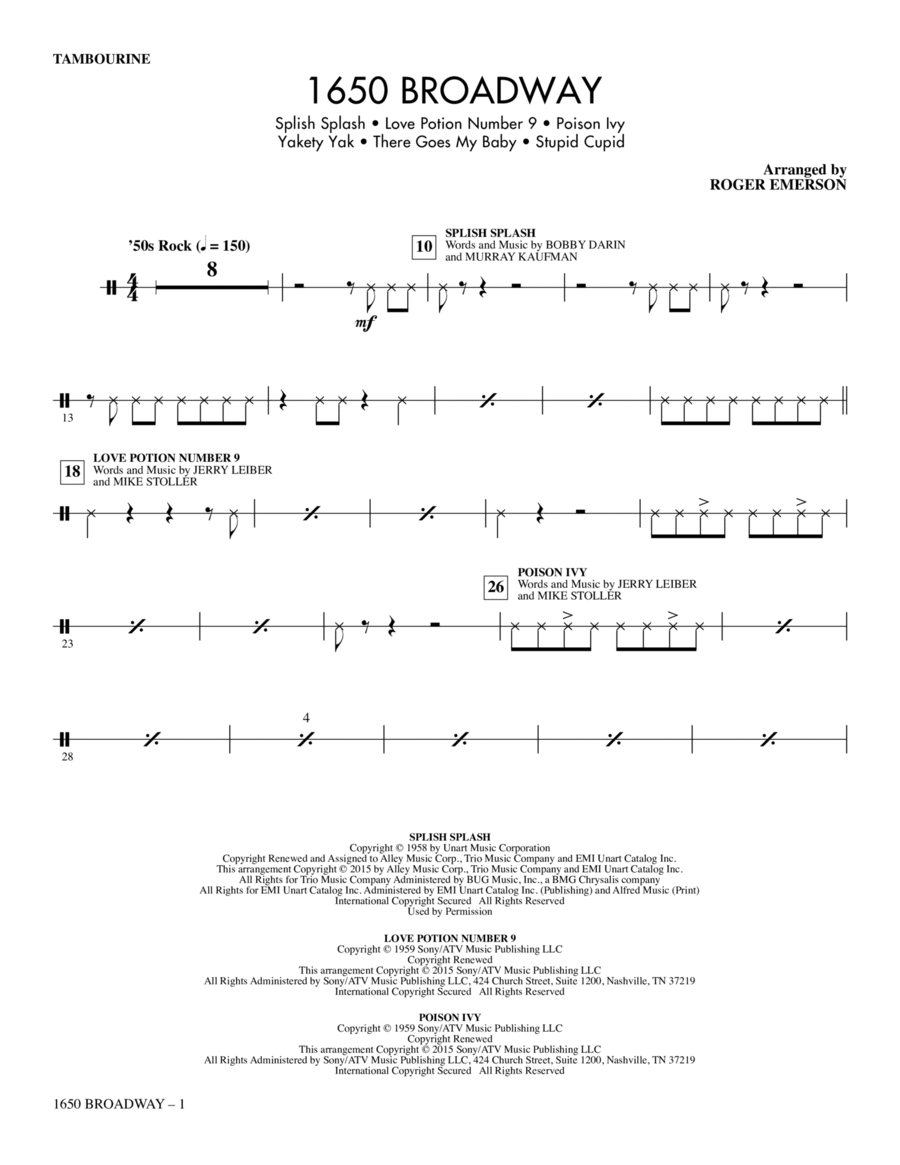 1650 Broadway (Medley) - Tambourine Choir scores gallery preview page 1