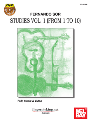 Book cover for Fernando Sor: Studies Vol. 1 (from 1 to 10)-Tab, Music & Video