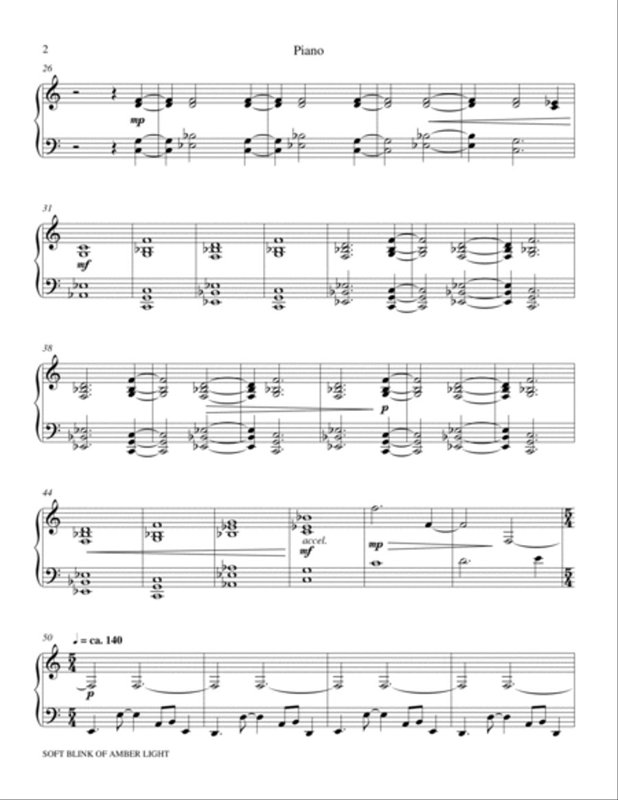 soft blink of amber light - Piano Choir scores gallery preview page 2